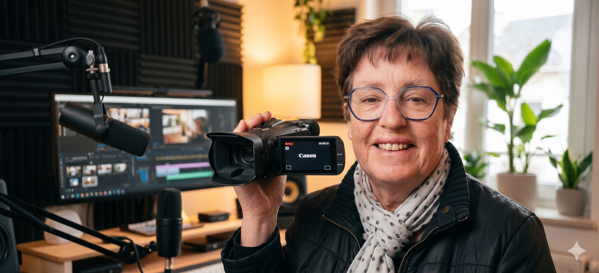 Corinne Marchand, fondatrice de STUDIO 67, derrière sa caméra
